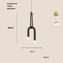 GobekUsa Black Aluminum U-Shaped Tube Dimmable LED Chandelier for High Ceilings