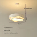 GobekUsa Creamy Style E27 Chandelier Bedroom Pendant Lights: Minimalist White Fabric LED Lamps