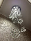GobekUsa Crystal Ball Design Chandelier Set - Large Elegant Lustre Lights D80xH300cm