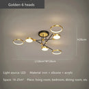 GobekUsa Gold Frame LED Ceiling Lamp - Remote Control Dimmable Chandelier