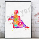 GobekUsa Dance King Yoga Print Women Dance Asana Pose Zen Pilates Art Deco Gift