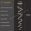 GobekUsa Gold Acrylic Chandeliers LED Pendant Lamp Modern Staircase Living Room Lighting