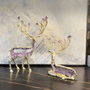 GobekUsa Amethyst Deer Statue | Simulated Crystal Animal Sculpture for Home Décor