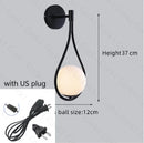 GobekUsa Glass Ball LED Wall lamp Nordic Modern Minimalist Bedroom Lighting Fixtures