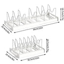 GobekUsa Kitchen Organizer: Expandable Storage Rack for Cabinets with Drawer and Cutting Board Slot