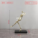 GobekUsa Golden Man Dancing Crystal Ball Acrobatic Sculpture Figure for Home Decor