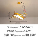 GobekUsa Kids LED Wood Ceiling Light in Yellow & Blue - Minimalist Design