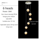 GobekUsa LED Glass Ball Chandelier for Duplex Villa Living Room