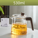GobekUsa Glass Teapot Wood Handle Set - Chinese Tea Ceremony, High Boron Silicon Pot