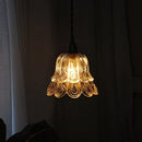 GobekUsa Amber Copper LED Pendant Light Glass Hang Lamp for Reading Aisle Café Home
