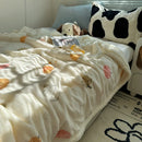 GobekUsa Lamb Nap Cartoon Coral Velvet Blanket: Super Soft, Thick, and Cute for Winter