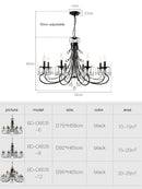 GobekUsa Crystal Chandelier: Modern Black E14 Candle Pendent Lamp for Living Room
