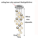 GobekUsa LED Stair Chandelier: Luxury Amber/Crystal Indoor Lighting Fixture