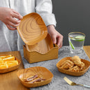 GobekUsa Imitation Wood Snack Plate Dish Tray for Sushi Breakfast Dried Fruit