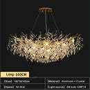 GobekUsa Gold Crystal Chandeliers for Dining Room Branch Hanging Lamp Large Lighting