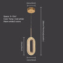 GobekUsa Crystal Oval Gold Ring Pendant Light Chandelier for Living Room & Bedroom