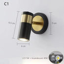 GobekUsa Adjustable Nordic LED Wall Lamp for Bedroom, Modern Minimalist Rotating Light