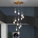GobekUsa LED Luxury Chandelier for Living Room Hall Dining Kitchen - Modern Double Staircase Lighting