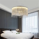 GobekUsa Gold Chain Chandelier with Remote Control - Modern LED Pendant Light for Home Décor