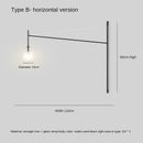 GobekUsa LED Glass Art Wall Lamp with Long Rocker Arm for Living Room and Studio