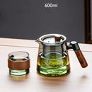 GobekUsa Glass Teapot Set with Teacup, Kung Fu Style, Pyrex Tea Maker, Flower Pattern
