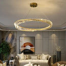 GobekUsa DNA Spiral Crystal Chandelier LED Ring Design for Luxury Living Room