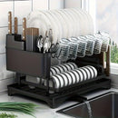 GobekUsa 2 Tier Dish Drying Rack with Storage Holder & Drainer for Kitchen Organizing