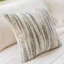 GobekUsa Comfort Woolen Pillow Cover Beige Black Striped 45*45 Luxe Plush Home Décor