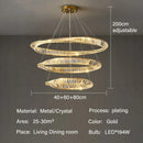 GobekUsa Gold LED Crystal Pendant Chandelier for Luxury Living Dining Room LightingDécor