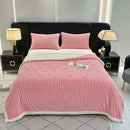 GobekUsa Double Layered Flannel Arch Jacquard Plush Blanket - Warm & Cozy Coral Fleece Quilt