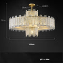 GobekUsa Art Deco Golden Copper Glass Chandelier LED Lighting Fixture