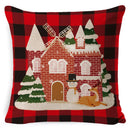 GobekUsa Christmas Deer Linen Pillow Cover 45x45cm for Home Sofa Decor
