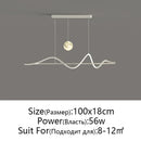 GobekUsa LED Pendant Light - Modern White/Black Long Line for Home, Restaurant, Office