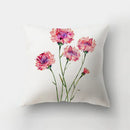 GobekUsa Deer Animal Short Plush Pillowcase with Natural Leaves and Flowers
