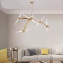 GobekUsa LED Chandelier: Modern Gold Black Ceiling Pendant for Kitchen Dining Living Bedroom