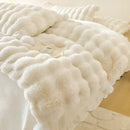 GobekUsa Double-Sided Rabbit Fur Bedding Set, Plush Velvet Fleece, Monochromatic Luxury Duvet Set