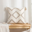 GobekUsa Geometric Tufted Cotton Canvas Embroidered Pillow Covers for Home Decor