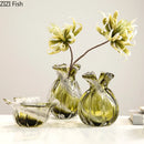 GobekUsa Green Glass Vase Hydroponics Plant Pots for Table Decoration and Floral Arrangement