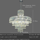 GobekUsa Large Crystal Chandelier Chrome Hanging Lamp for Dining Room Decor