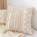GobekUsa Geometric Tufted Tassel Pillow Cover - Handcrafted Boho Chic Cushion Cover