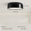 GobekUsa Italian Minimalist Round LED Ceiling Lamp Black White Bedroom Light