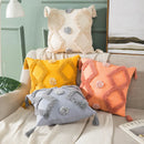 GobekUsa Boho Tufted Embroidered Cotton Canvas Cushion Cover Grey Beige Tassel Pillowcase