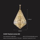 GobekUsa Crystal Pendant Chandelier for Home, Hotel, Restaurant - Luxury Duplex Hall Light