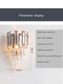 GobekUsa Crystal Gold LED Wall Sconce - Modern Luxury Wall Lamp for Living Room Bedroom Stairs