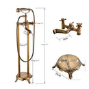 GobekUsa Brass Freestanding Bathtub Filler with Handshower, Dual Handles & Shower Set