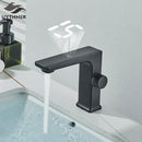 GobekUsa LCD Digital Basin Faucet Brass Mixer Tap Hot Cold Deck Mounted Display