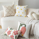 GobekUsa Geometric Embroidery Beige Floor Pillow Cover for Living Room Sofa