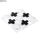 GobekUsa Acrylic Tic-Tac-Toe Chessboard Set: Geometric Artwork Ornaments & Chess Pieces