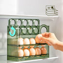 GobekUsa 30-Grid Egg Holder Dispenser for Refrigerator: Large Capacity Auto-Flip Container