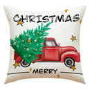 GobekUsa Christmas Linen Decorative Pillows Print Lumbar Pillow Home Decor